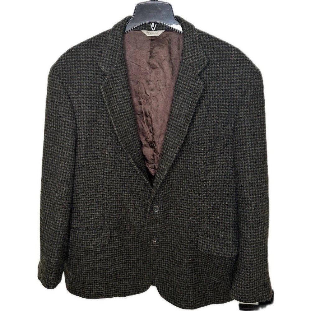 Courtenay Men’s Wool Blazer 48R Sport Coat Jacket Brown Herringbone USA Made